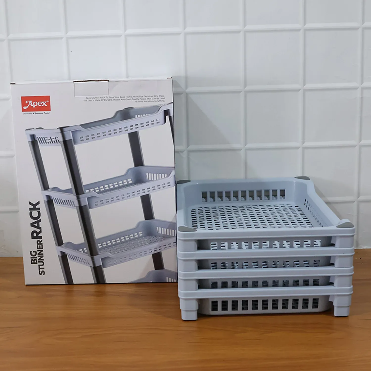 Plastic Storage Rack – 4-Layer Ventilated Multipurpose Organizer - Detailed Feature View 7
