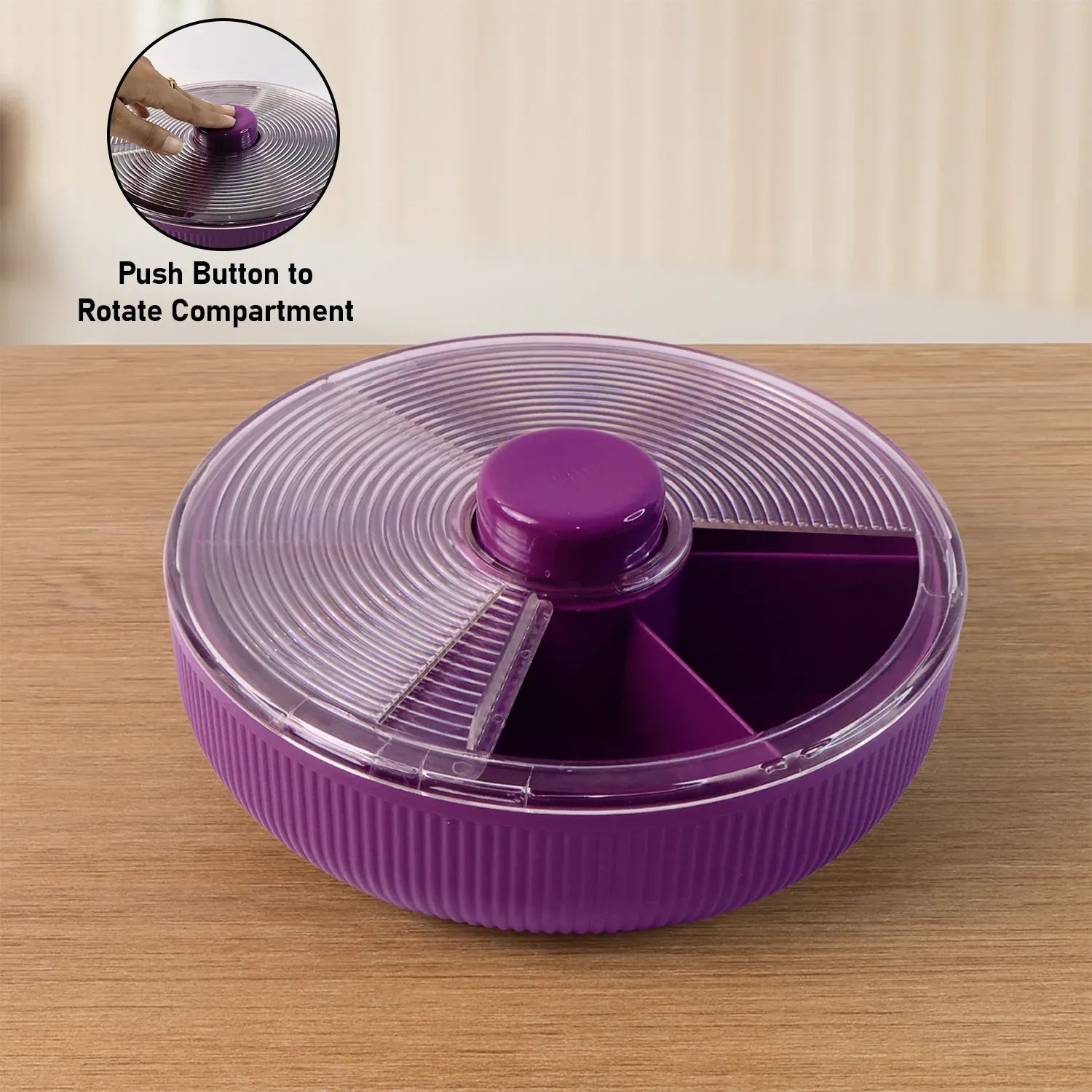 Rotating Dry Fruit Storage Container – Multipurpose Snack Organizer - Detailed Feature View 2