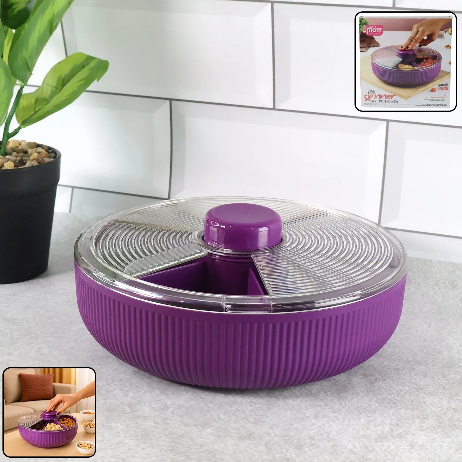 Premium Rotating Dry Fruit Storage Container – Multipurpose Snack Organizer - Buy Online at Alikart