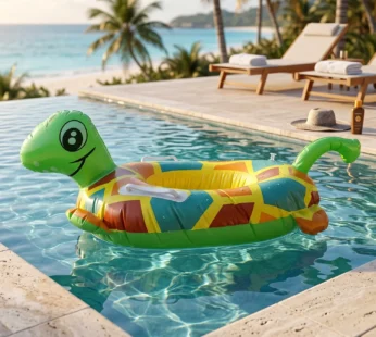 Kids Inflatable Turtle Swim Ring – Safe & Durable Pool Float