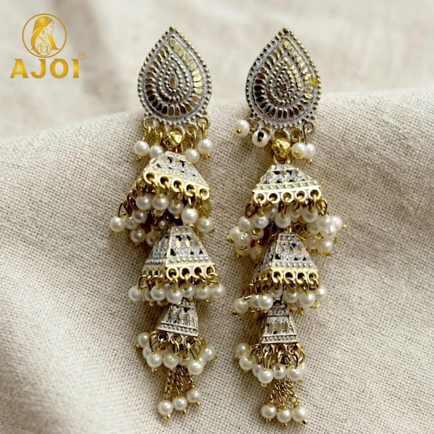 Premium Traditional Jhumka Earrings – Elegant Pearl Drop Design for Festive Looks - Buy Online at Alikart