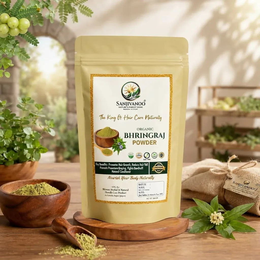 Premium Sanjivanoo Bhringraj Powder Hair Growth Anti Hair Fall Herb (200 GM) - Buy Online at Alikart
