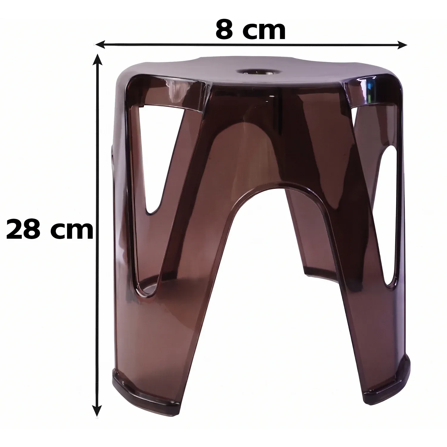 Transparent Plastic Stool Set – Indoor Outdoor Stackable 4 Pc - Detailed Feature View 5