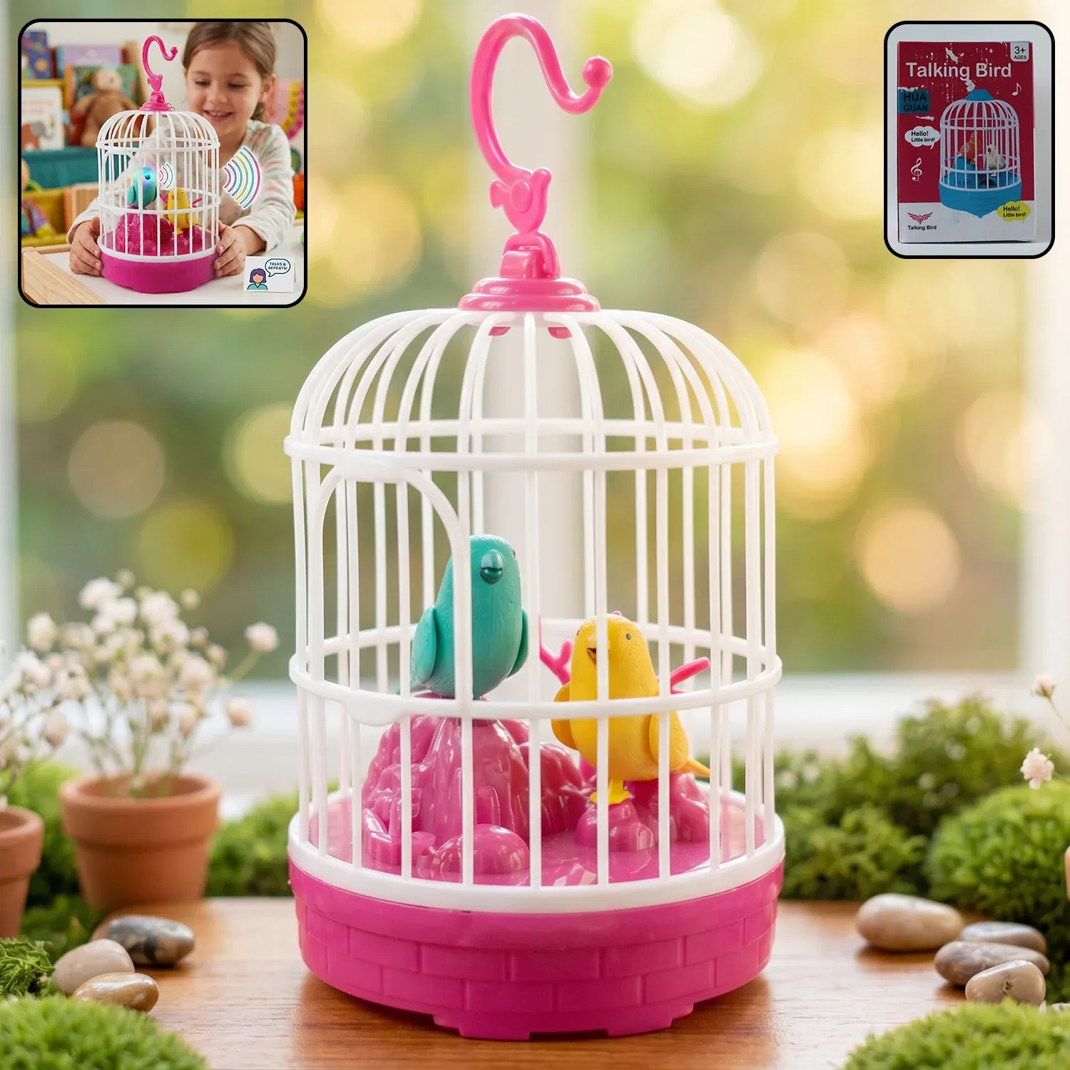 Premium Kids Talking Bird Cage Toy – Interactive Sound & Repeats Fun - Buy Online at Alikart