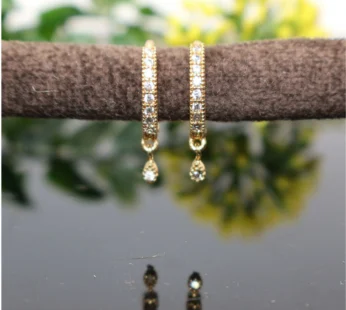 Gold Plated Huggie Hoop Earrings – Elegant Dangle Design