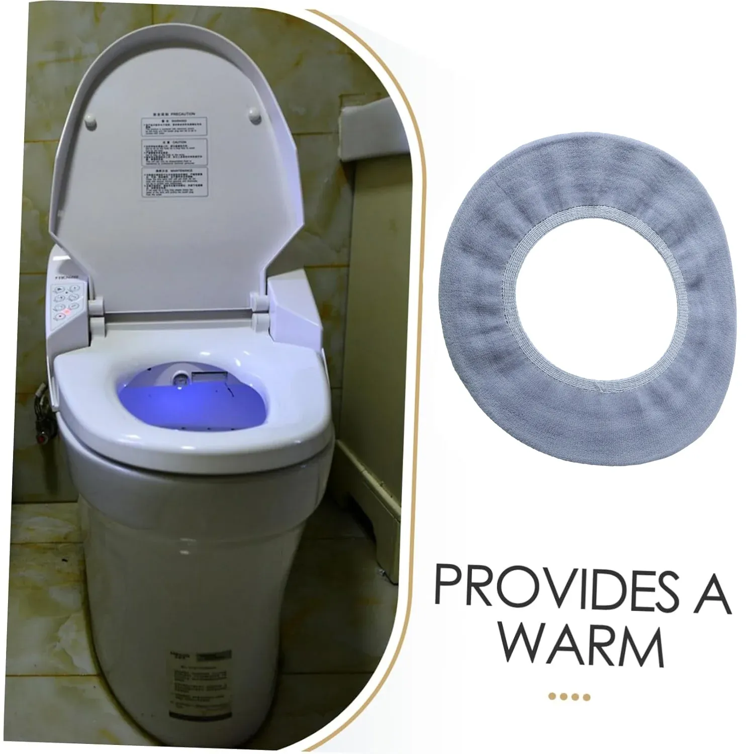 Soft Fabric Elastic Toilet Seat Cover – Washable & Comfortable Fit - Detailed Feature View 4