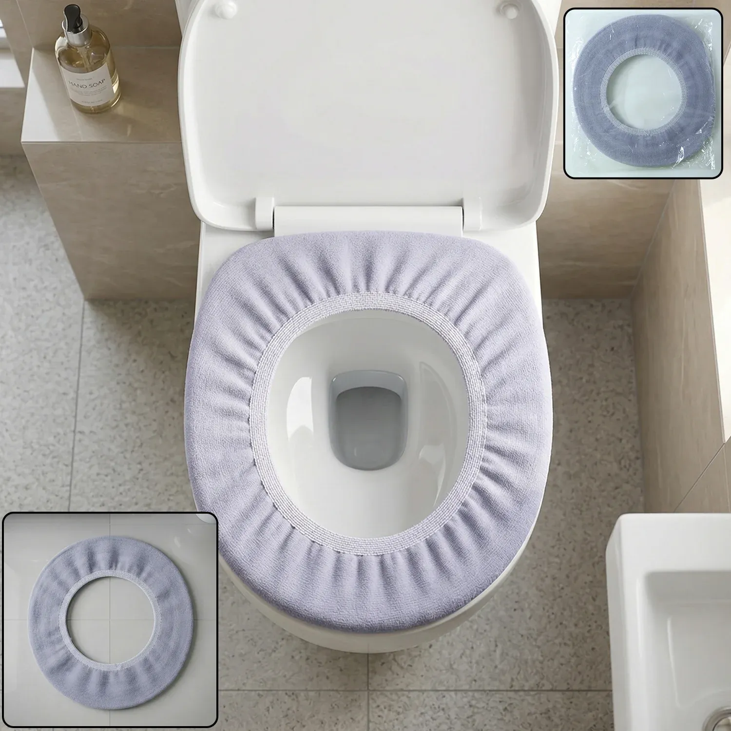 Premium Soft Fabric Elastic Toilet Seat Cover – Washable & Comfortable Fit - Buy Online at Alikart