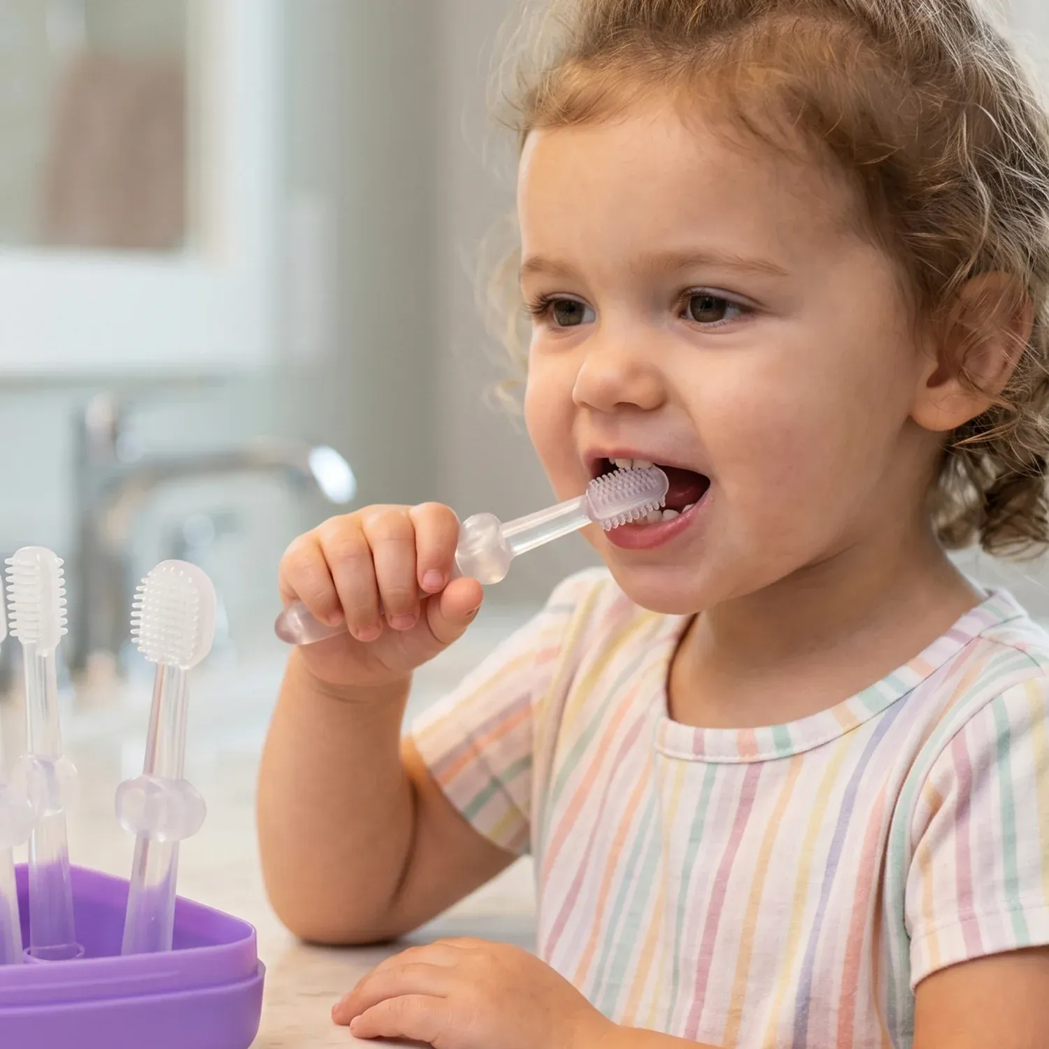 Soft Baby Toothbrush Set – Gentle on Gums, Easy to Use for Toddlers - Detailed Feature View 3