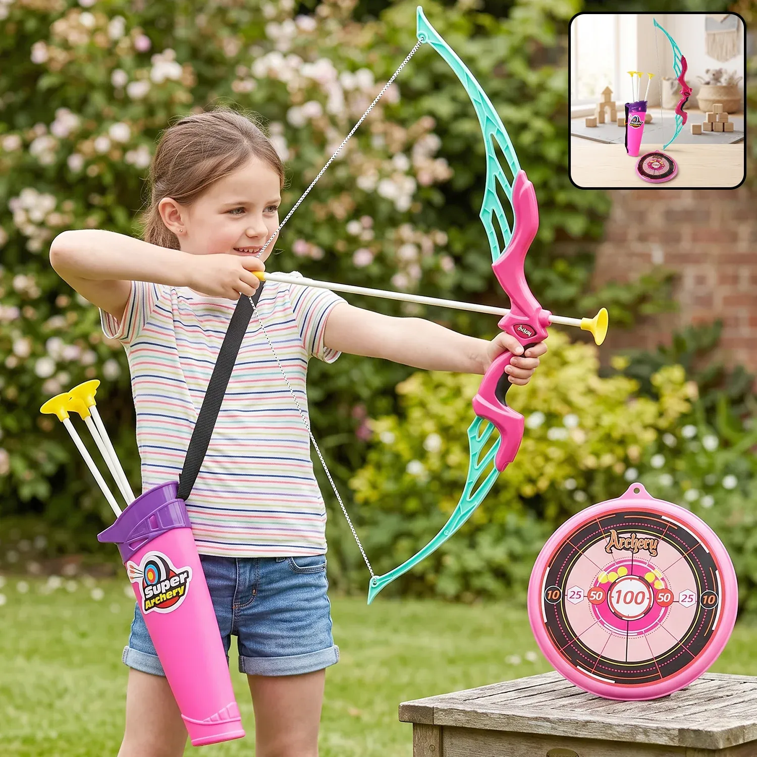 Premium Kids Archery Set – Dhanush Baan Toy with Target & Arrows | Aditi - Buy Online at Alikart