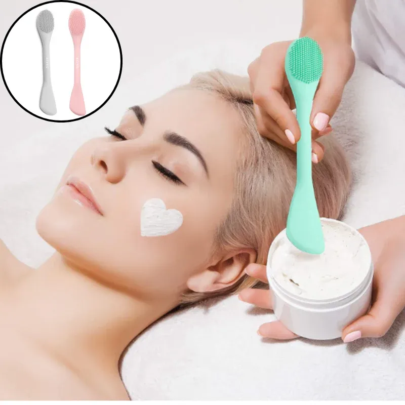Premium 2-in-1 Silicone Face Mask Brush & Face Scrubber – Facial Cleansing & Mask Applicator Tool for Cream, Mud, Clay & Moisturizers(Random color-Pack of 1) - Buy Online at Alikart