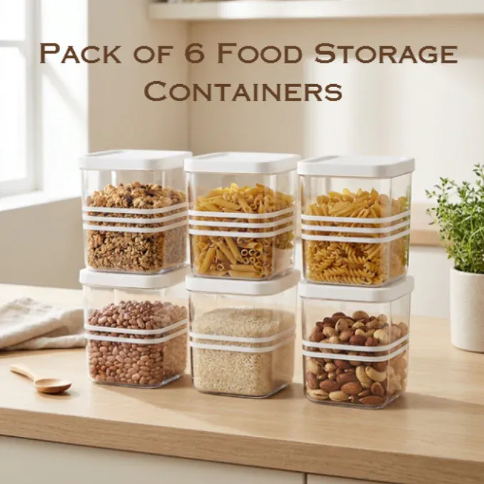 Premium Fridge Storage Boxes – Food Storage Containers for Kitchen, Refrigerator & Pantry Organization (Pack of 6) - Buy Online at Alikart