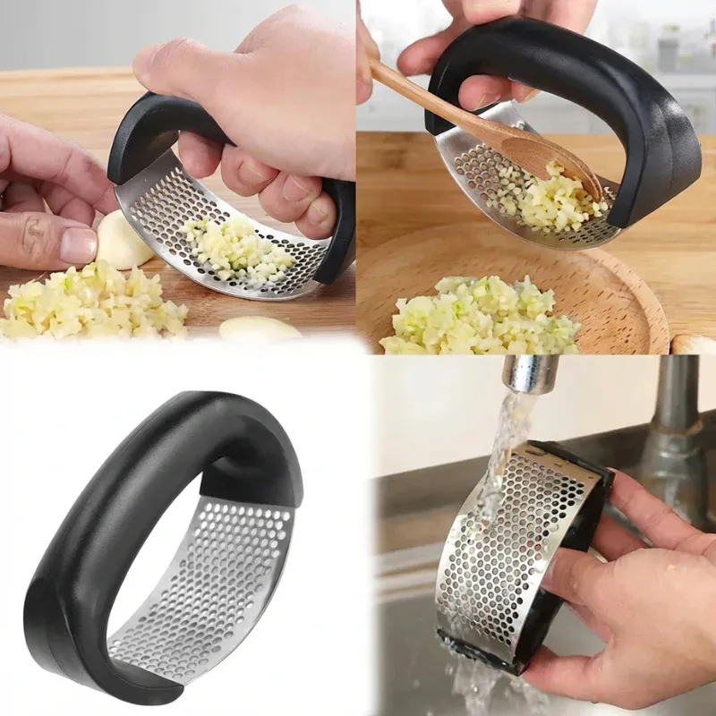 Premium Stainless Steel Garlic Press & Chopper – Heavy-Duty Manual Crusher for Ginger, Garlic, Nuts & Herbs | Easy Squeeze Kitchen Tool - Buy Online at Alikart