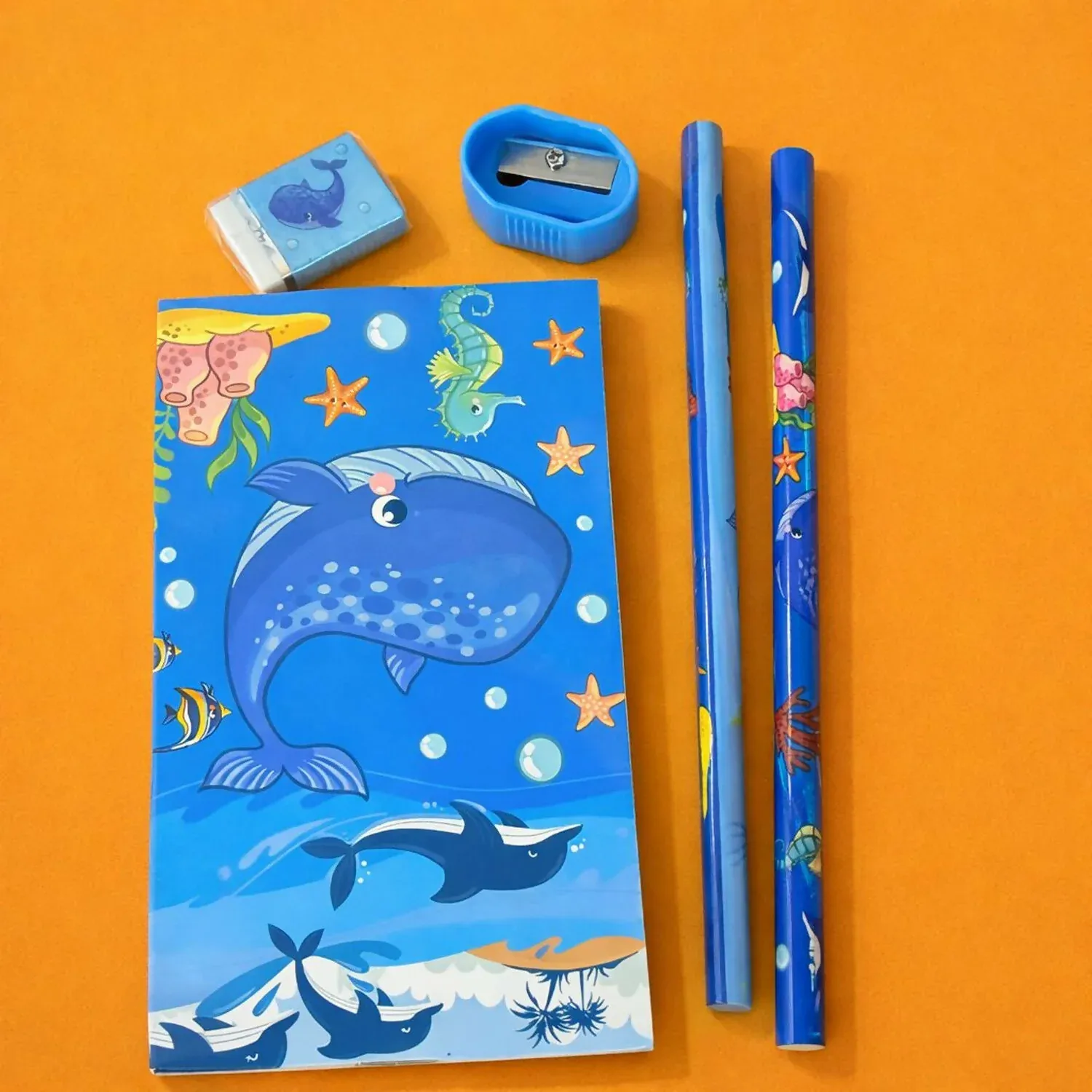 Boys Cartoon Stationery Set – Complete School Kit with Pouch - Detailed Feature View 2