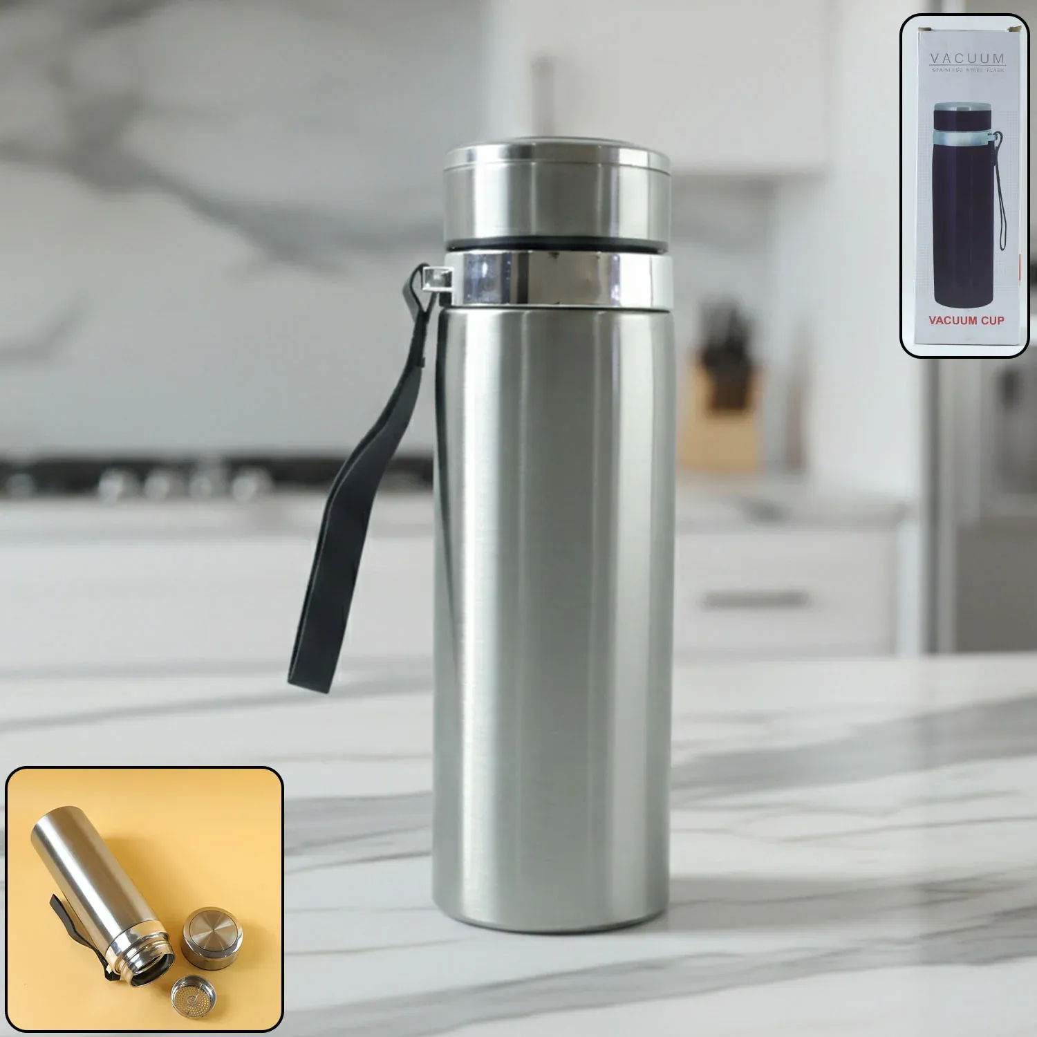 Premium Stainless Steel Vacuum Flask – Keeps Beverages Hot & Cold - Buy Online at Alikart