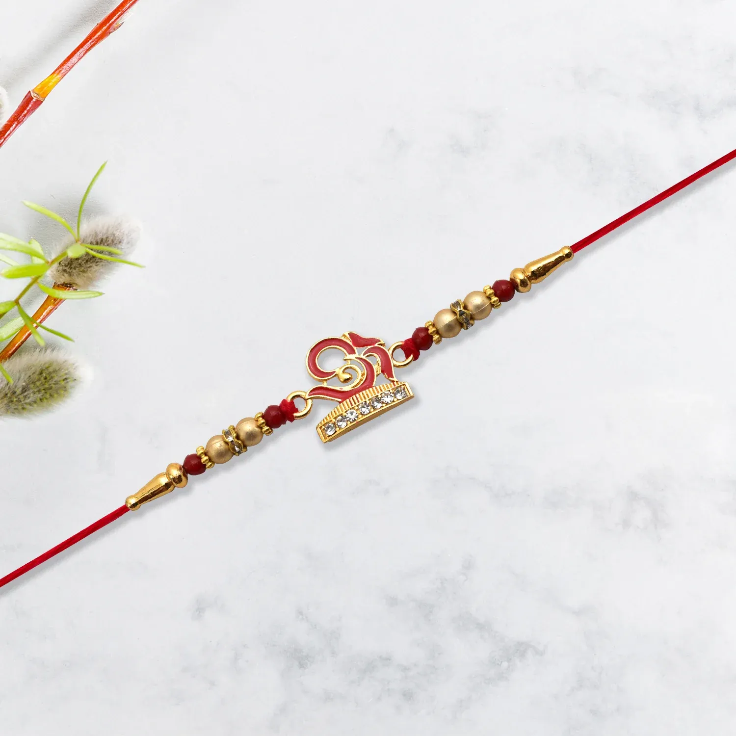 Traditional Rakhi OM Design – Spiritual Bond for Brother - Detailed Feature View 2