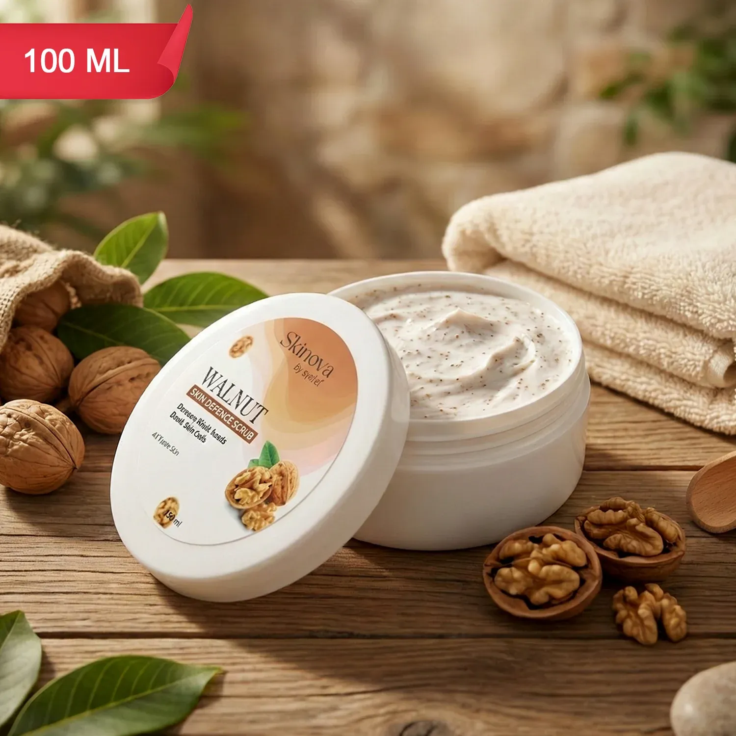 Premium Walnut Skin Defence Scrub – Exfoliating Face & Body Cleanser 100ml - Buy Online at Alikart