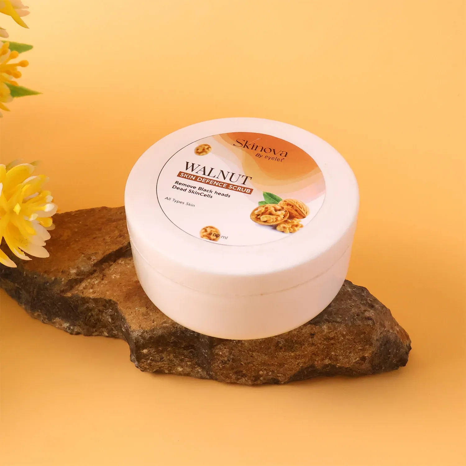 Walnut Skin Defence Scrub – Exfoliating Face & Body Cleanser 100ml - Detailed Feature View 1