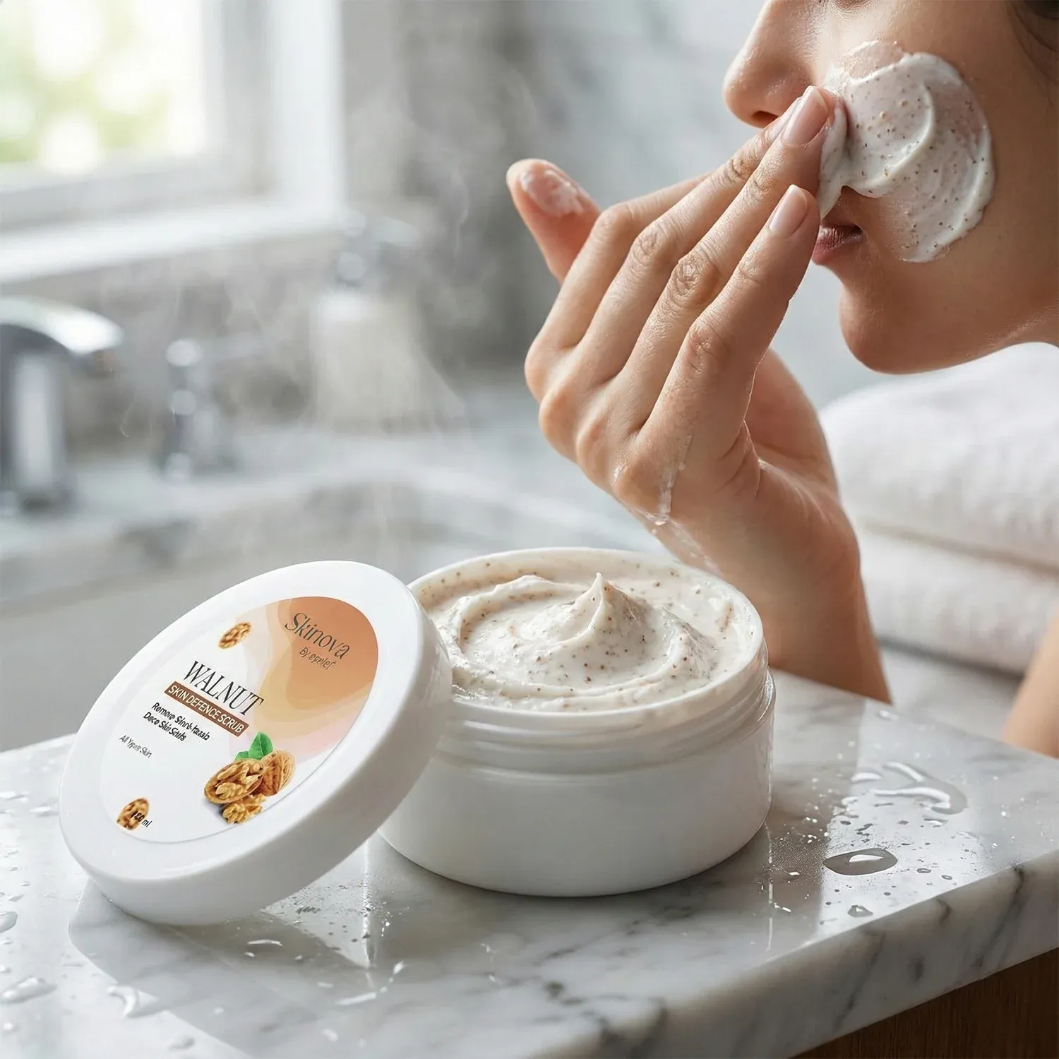 Walnut Skin Defence Scrub – Exfoliating Face & Body Cleanser 100ml - Detailed Feature View 5