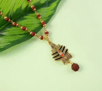 Shiva Trishul Pendant – Spiritual Rudraksha Mala Necklace