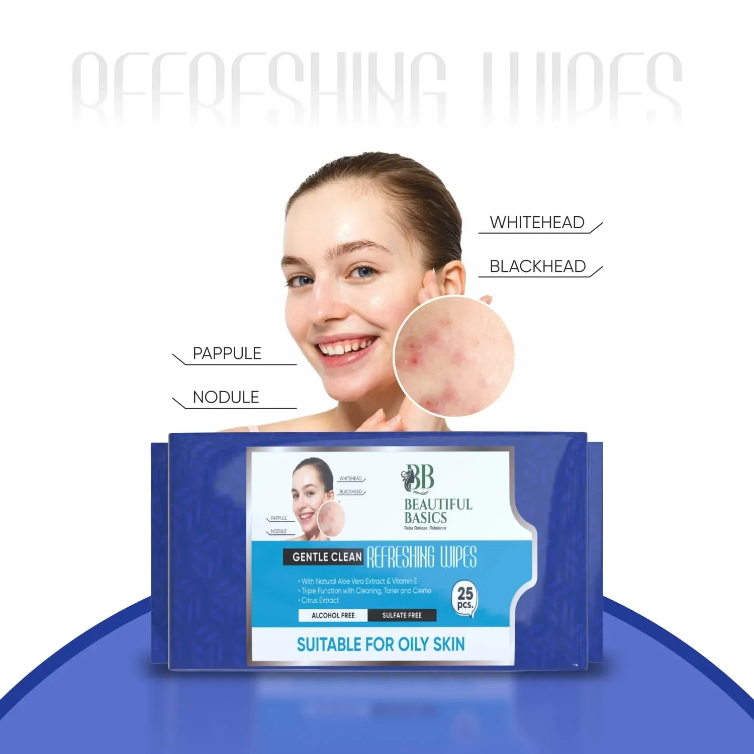 Gentle Face Wipes for All Skin Types – 4x25 Pcs | Beautiful Basics - Detailed Feature View 7