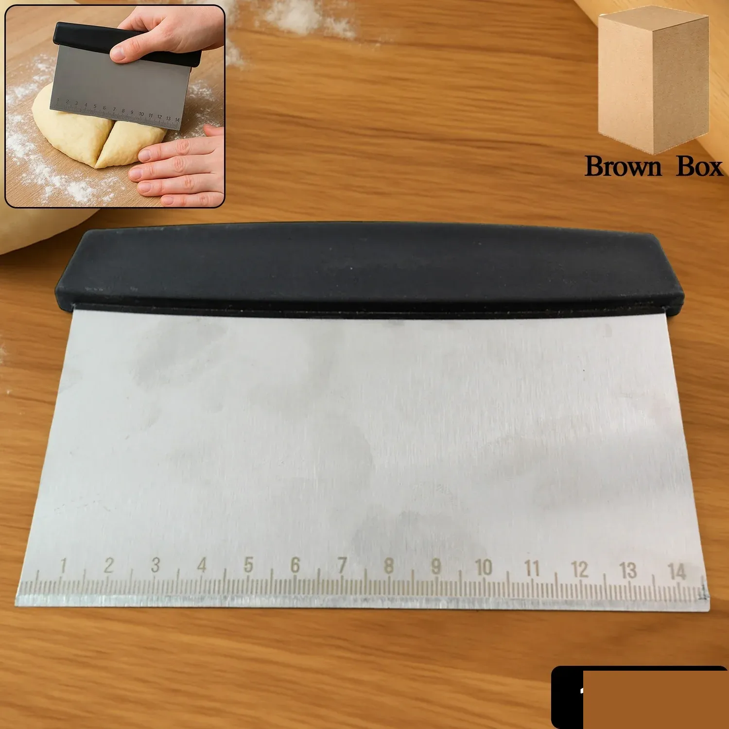 Stainless Steel Dough Scraper – Precision Baking Tool - Detailed Feature View 1
