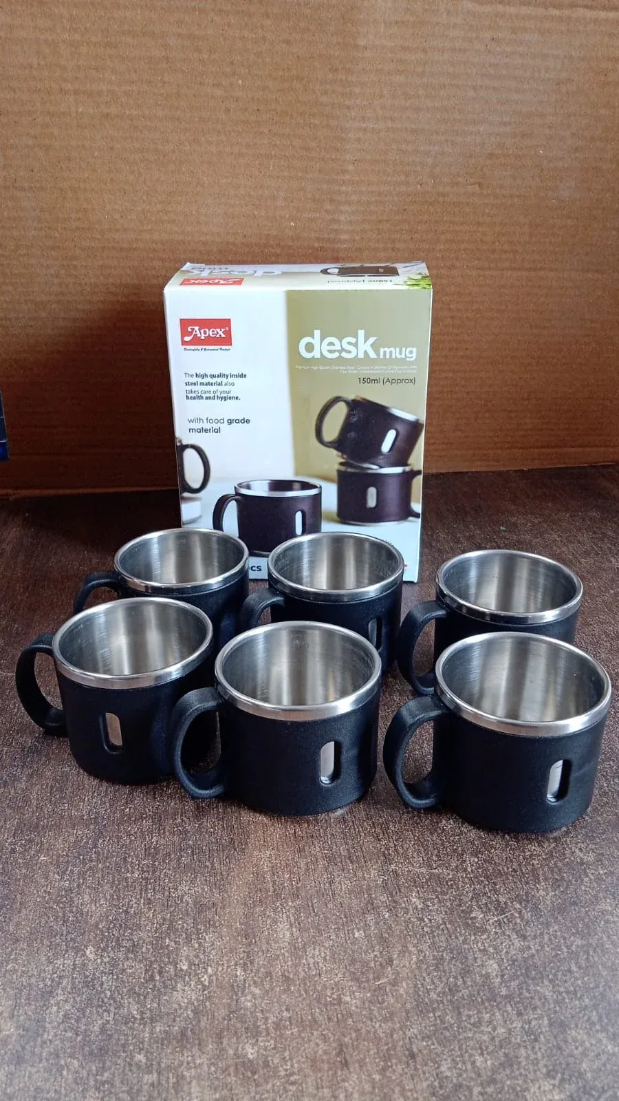 Stainless Steel Desk Mug Set – Durable 150ml Tea & Coffee Cups - Detailed Feature View 6