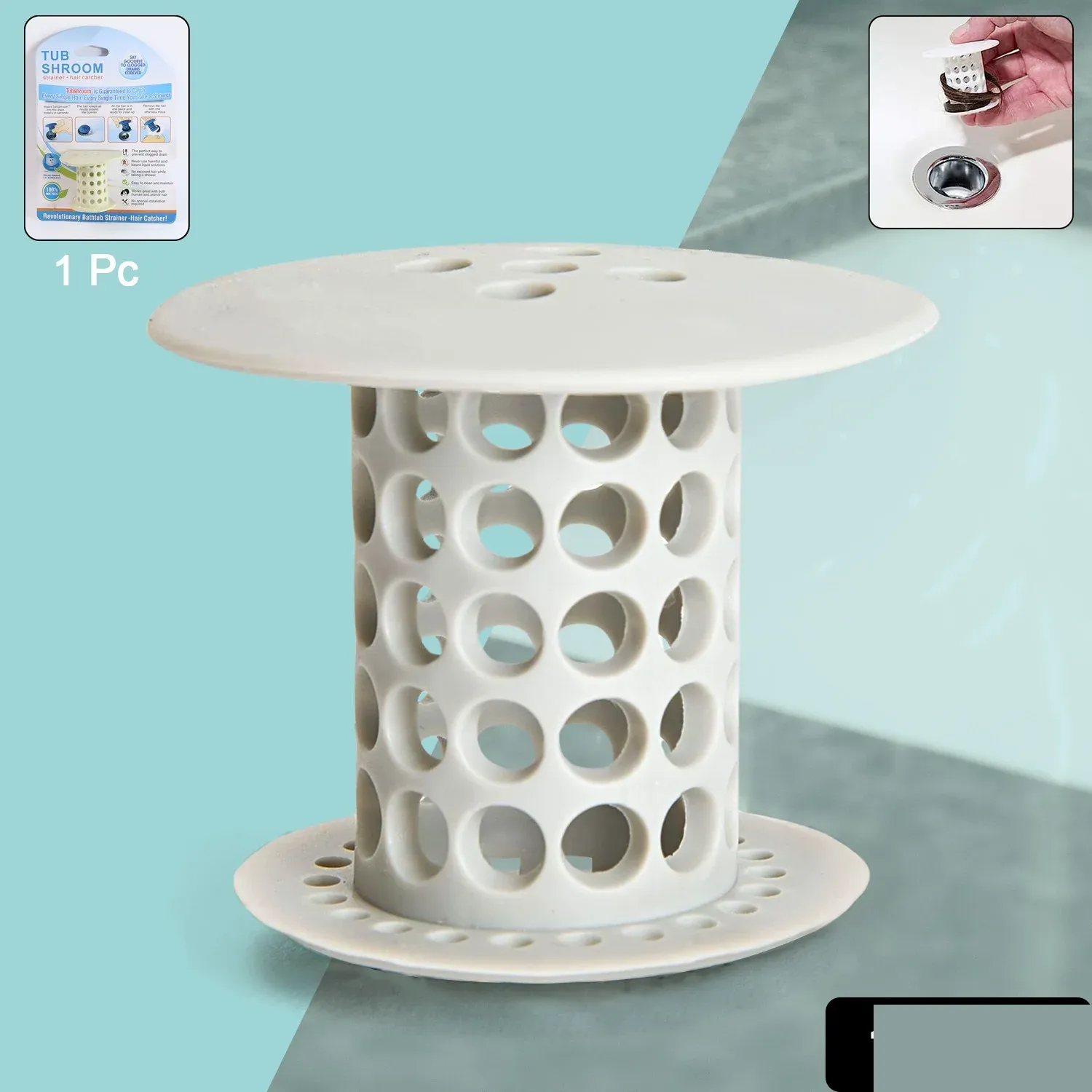 Tub Drain Hair Catcher – Universal Silicone Anti-Clog Strainer - Detailed Feature View 1