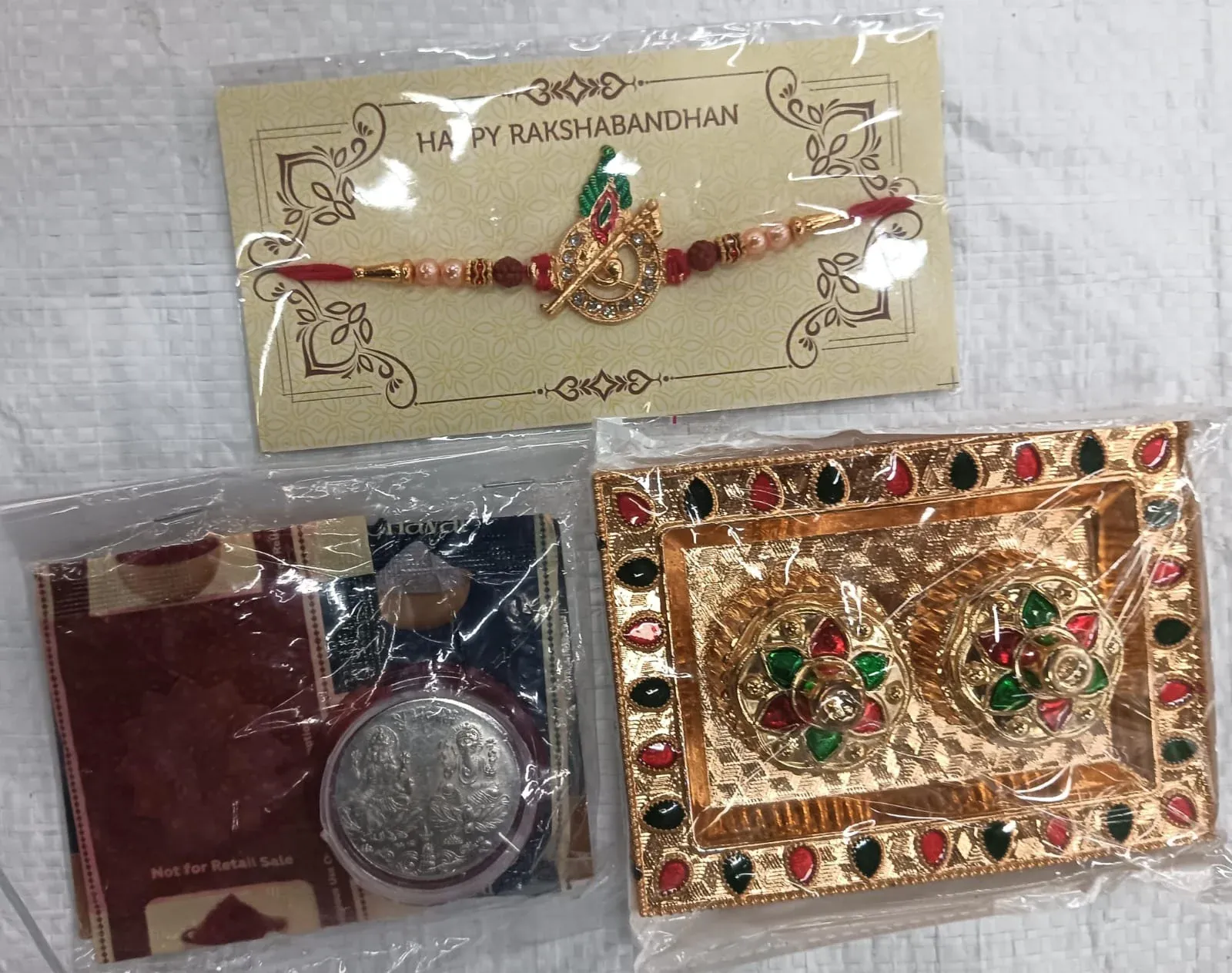 Krishna Flute Rakhi – Decorative Pooja Thali Gift Set - Detailed Feature View 3