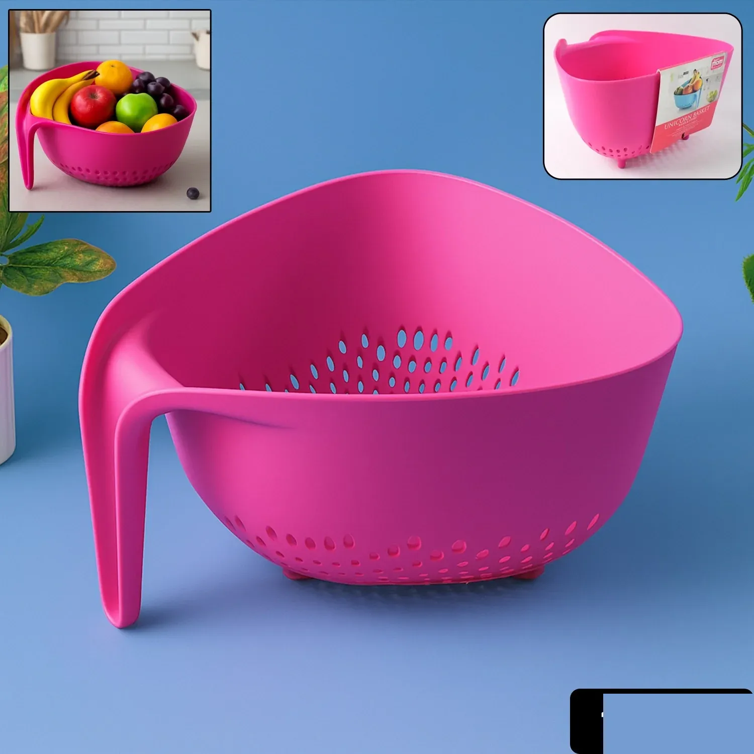 Triangular Kitchen Colander – Ergonomic Handle & Quick Drainage - Detailed Feature View 1