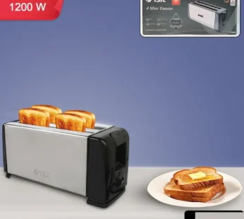 Pop-Up Toaster 1200W – 4-Slice Adjustable Browning Stainless Steel