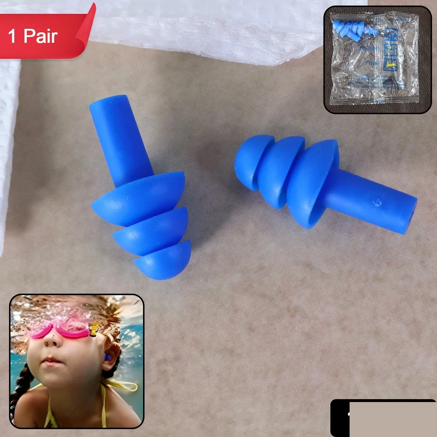 Premium Swimming Ear Plugs – Reusable Waterproof Silicone Comfort - Buy Online at Alikart
