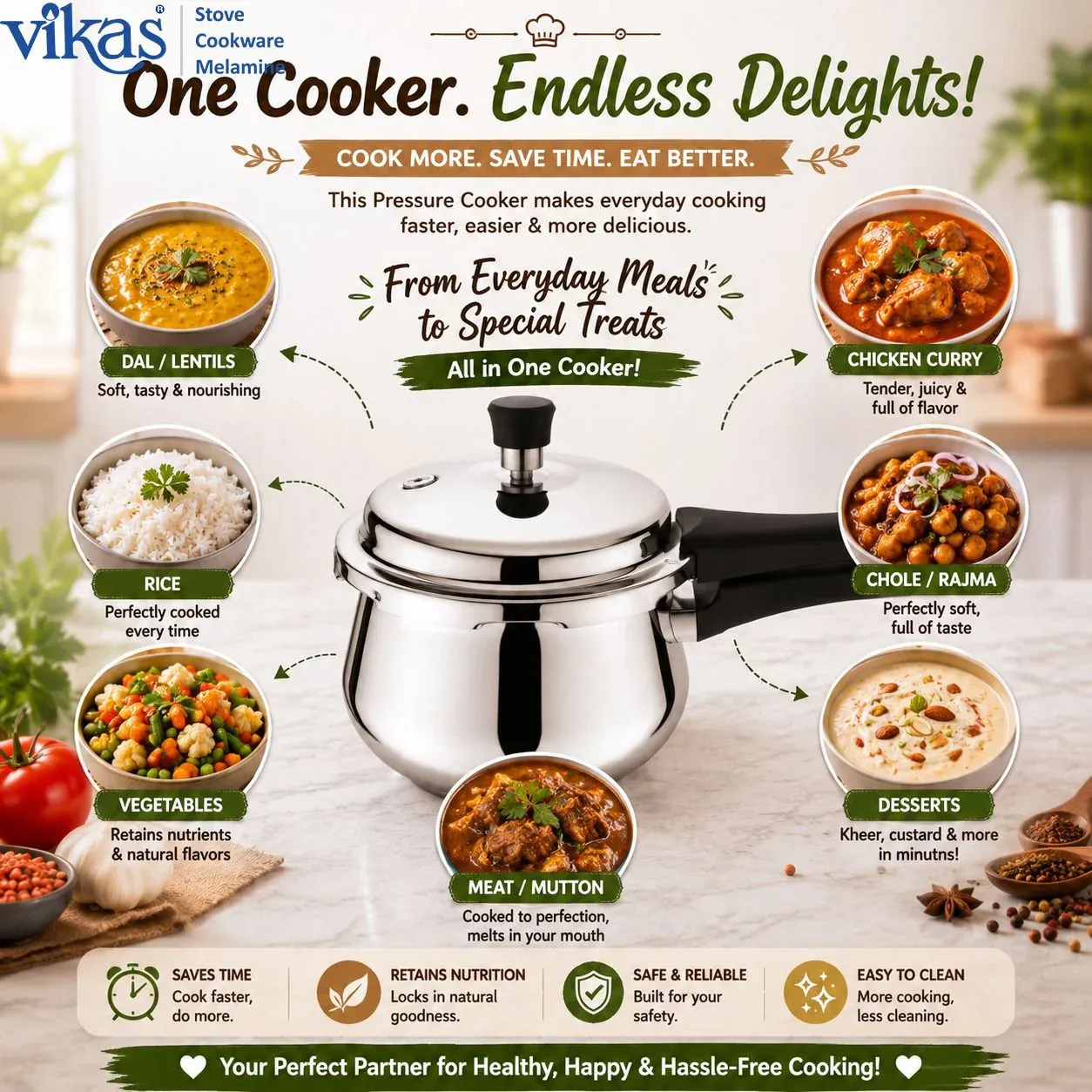 Pressure Cooker – Safe, Durable & Fast Cooking - Detailed Feature View 2