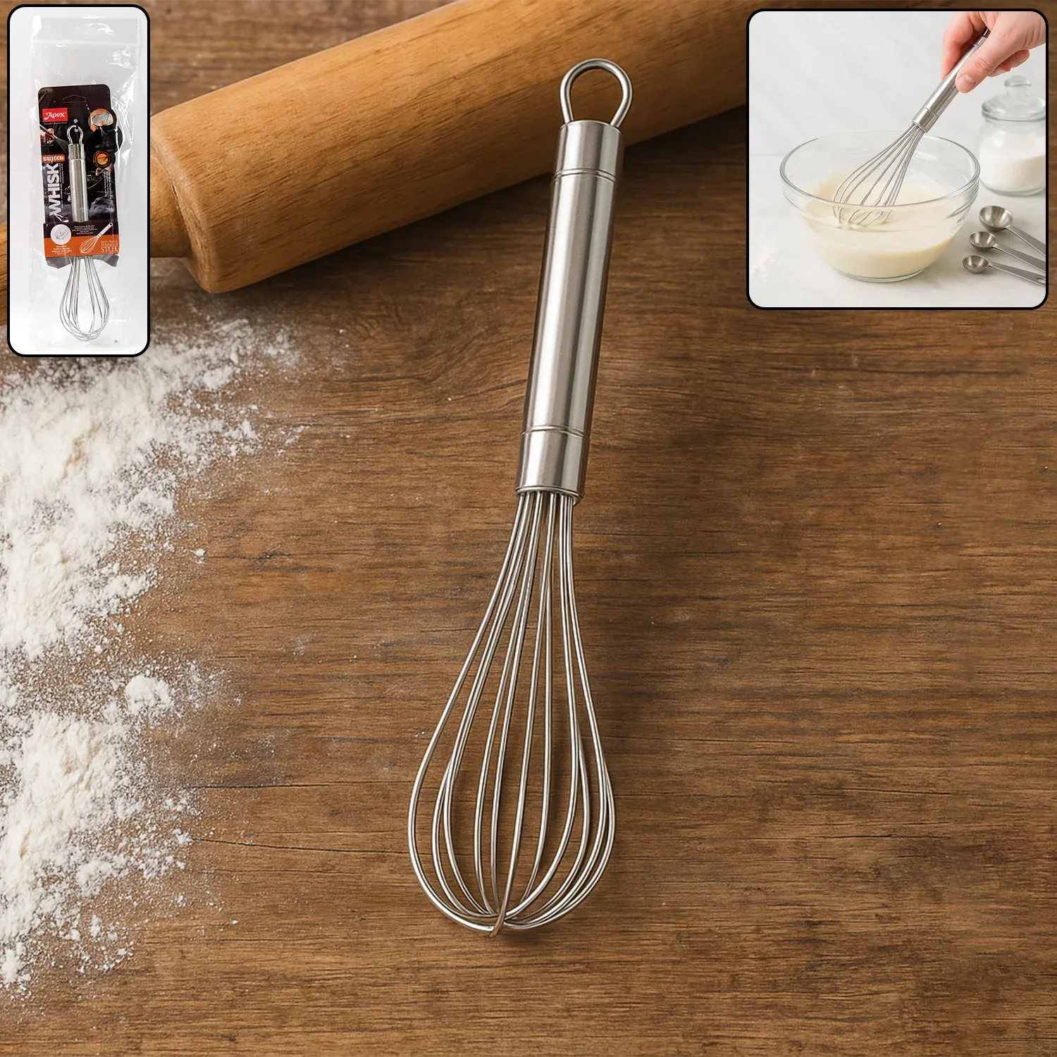 Premium Stainless Steel Small Hand Whisk – Durable & Compact Kitchen Tool - Buy Online at Alikart