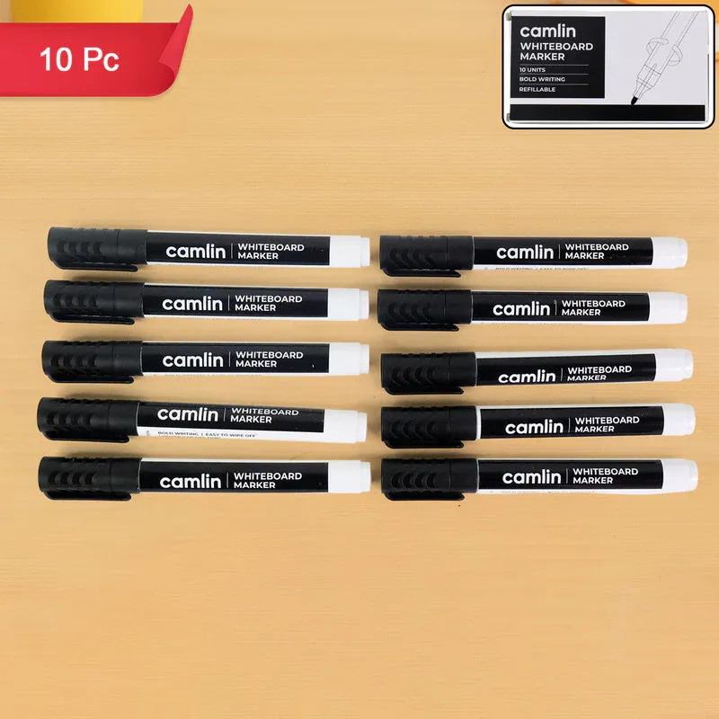 Premium Whiteboard Marker – Bold Black Writing Refillable Markers Pack of 10 - Buy Online at Alikart