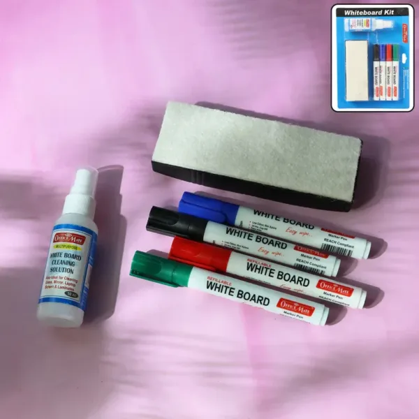 Whiteboard Starter Kit – Refillable Markers & Cleaning Solution