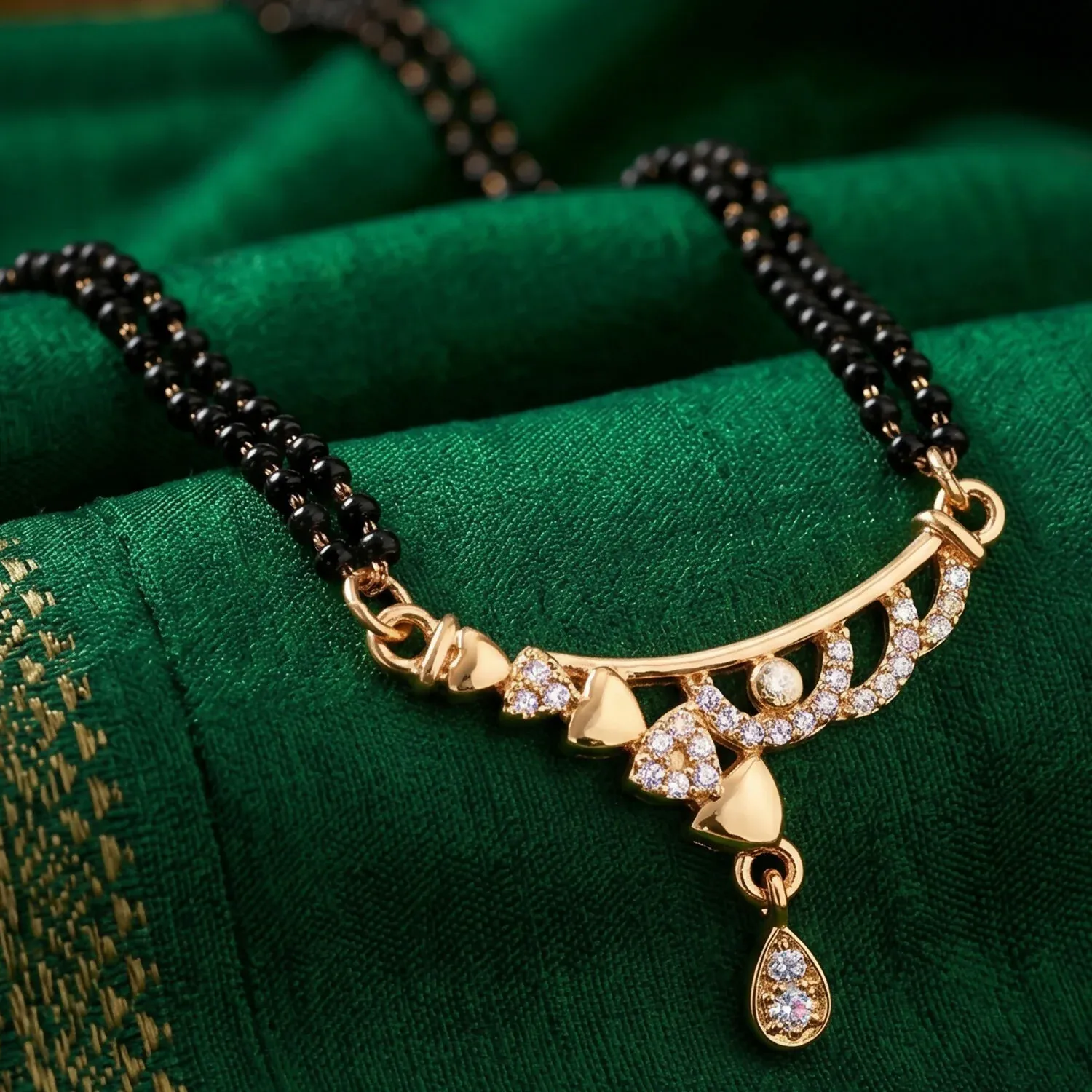 Mangalsutra with Heart Charms – Modern Design for Brides - Detailed Feature View 3