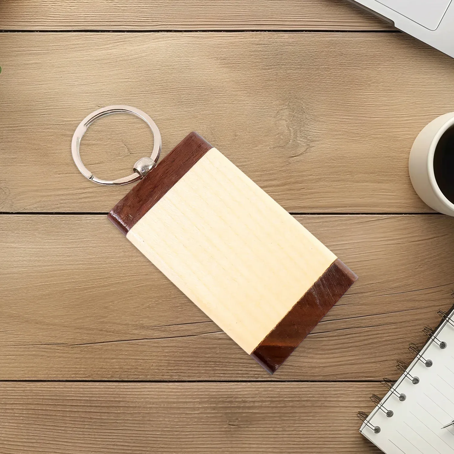Premium Wooden Keychain – Premium Dual-Tone Rectangular Key Holder - Buy Online at Alikart