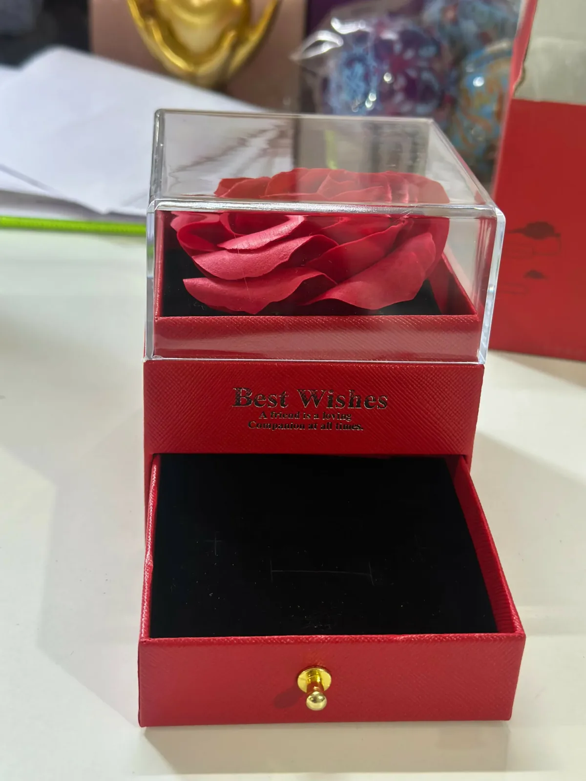 Preserved Rose Gift Box with Drawer – Elegant Home Décor & Gifting - Detailed Feature View 7