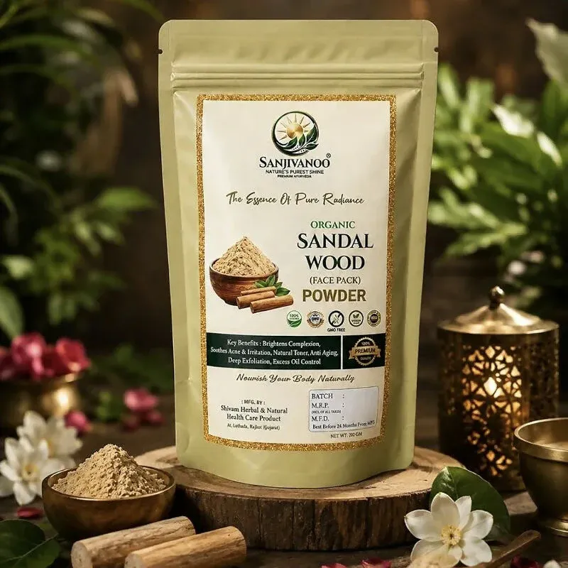 Premium Sanjivanoo Organic Sandalwood Powder Skin Glow Face Pack Natural (200 GM) - Buy Online at Alikart