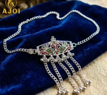 Silver-Toned Oxidised Bridal Kamarband