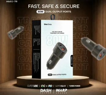 80W Car Charger – Rapid Dual Port Charging for Smartphones