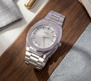 Elegant Silver Analog Wrist Watch – Classic Dial & Metal Strap