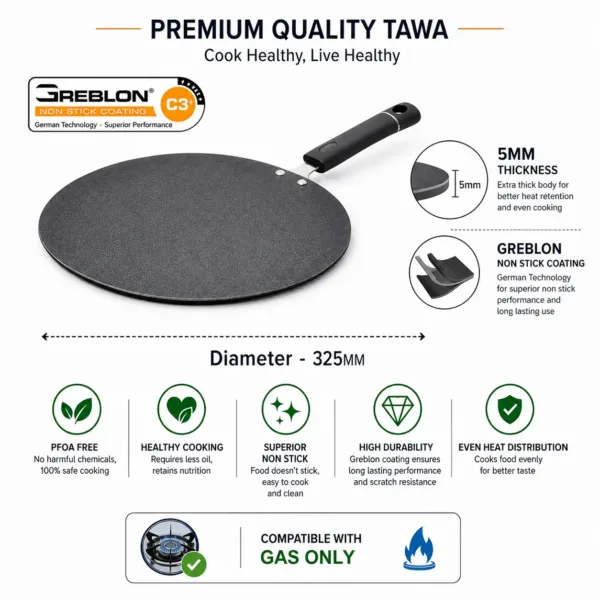 Vikas Flat Griddle – 5mm Thick for Even Cooking & Versatile Use