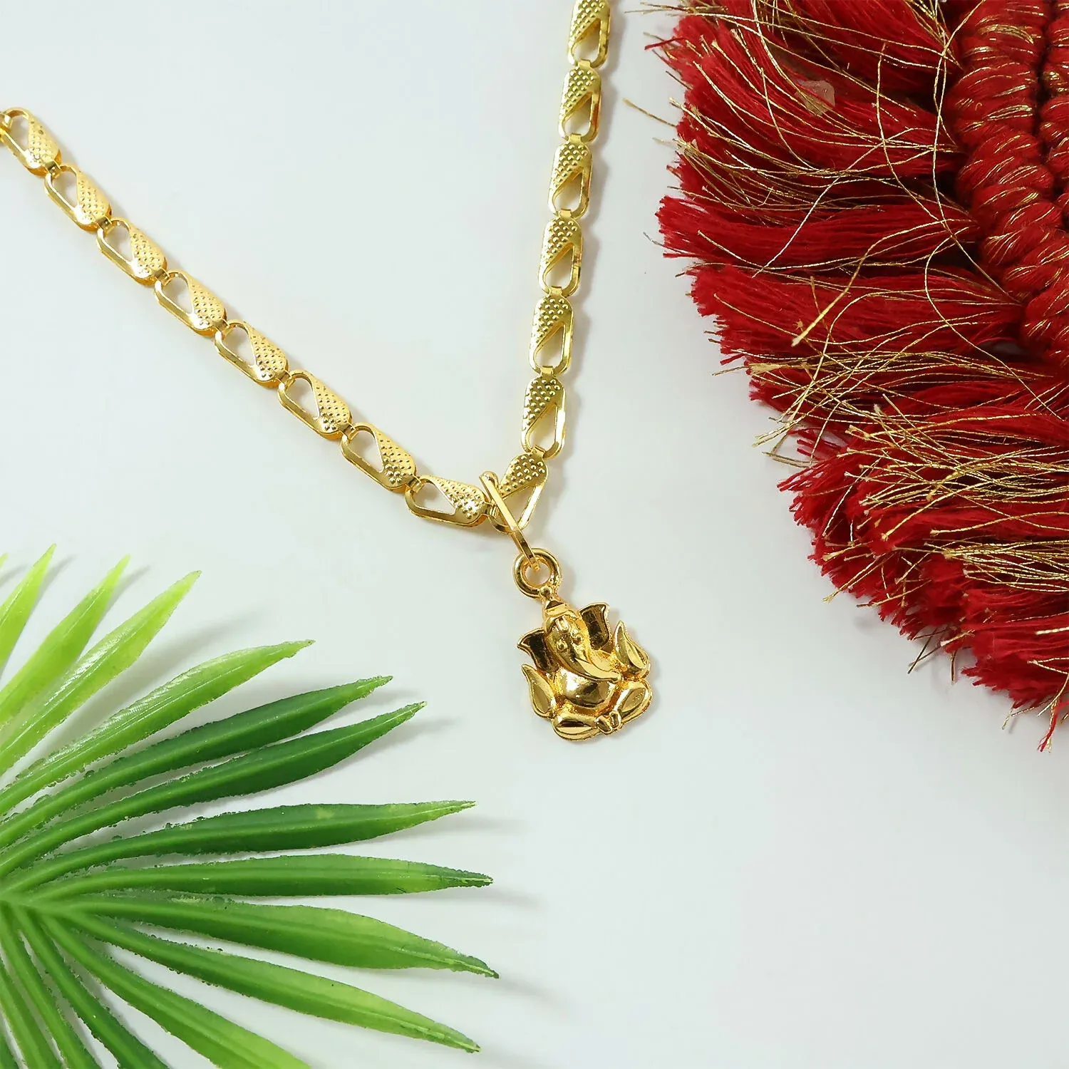 Premium Lord Ganesha Pendant – Prosperity Symbol Necklace with Chain - Buy Online at Alikart