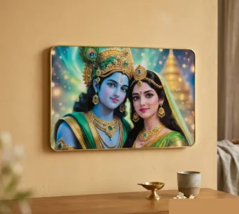 Radha Krishna Acrylic Photo Frame – Elegant Wall Decor for Temples