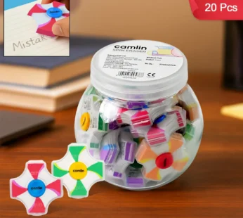 Spin Eraser Pack of 20 – Smooth & Colorful Erasers for School
