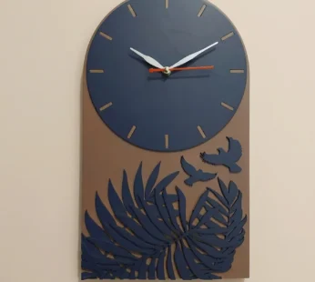 Tropical Leaf Bird Designer Layered MDF Wall Clock Modern Luxury Home