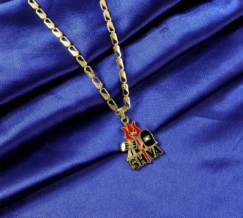 Shiva Trishul Pendant – Gold-Plated Spiritual Jewelry with Designer Chain