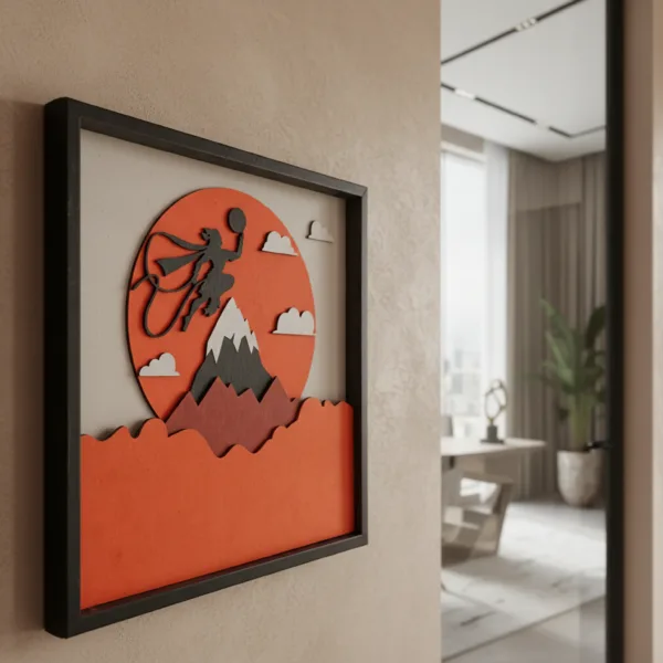 Hanumanji Wooden Wall Art – Handcrafted Multi-Layer 3D Decor