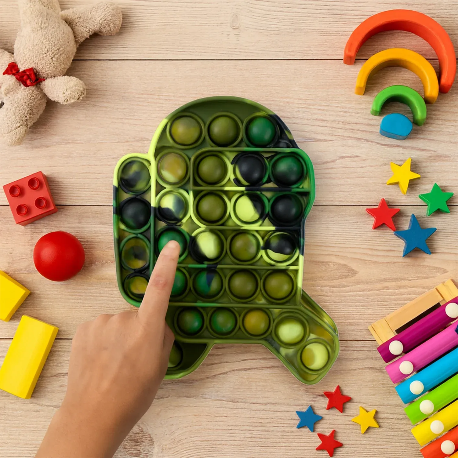 Silicone Pop It Fidget Toy – Durable Stress Relief Play - Detailed Feature View 3